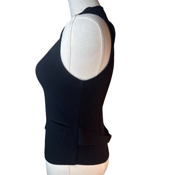 ZARA Black Small Vest With Button Closure Fitted Knit Design - Picture 8 of 14